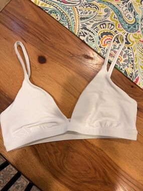 Aritzia White Triangle Bralette with Adjustable Straps
